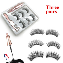 3 pairs Magnetic Eyelashes and Magnetic Eyeliner Kit Magnetic False Eyelashes Reusable  Eye Lashes
